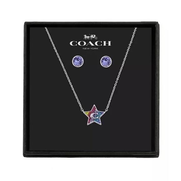 COACH Star Necklace and Stud Earrings gift set new - Picture 1 of 6